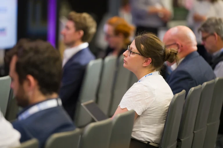 Audience listening to a seminar at the 2026 Sustainable Food Factory and Food+Beverage Engineering event.