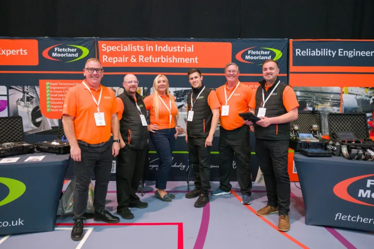 Exhibition team at the Fletcher Moorland stand at the 2026 Sustainable Food Factory and Food+Beverage Engineering event.